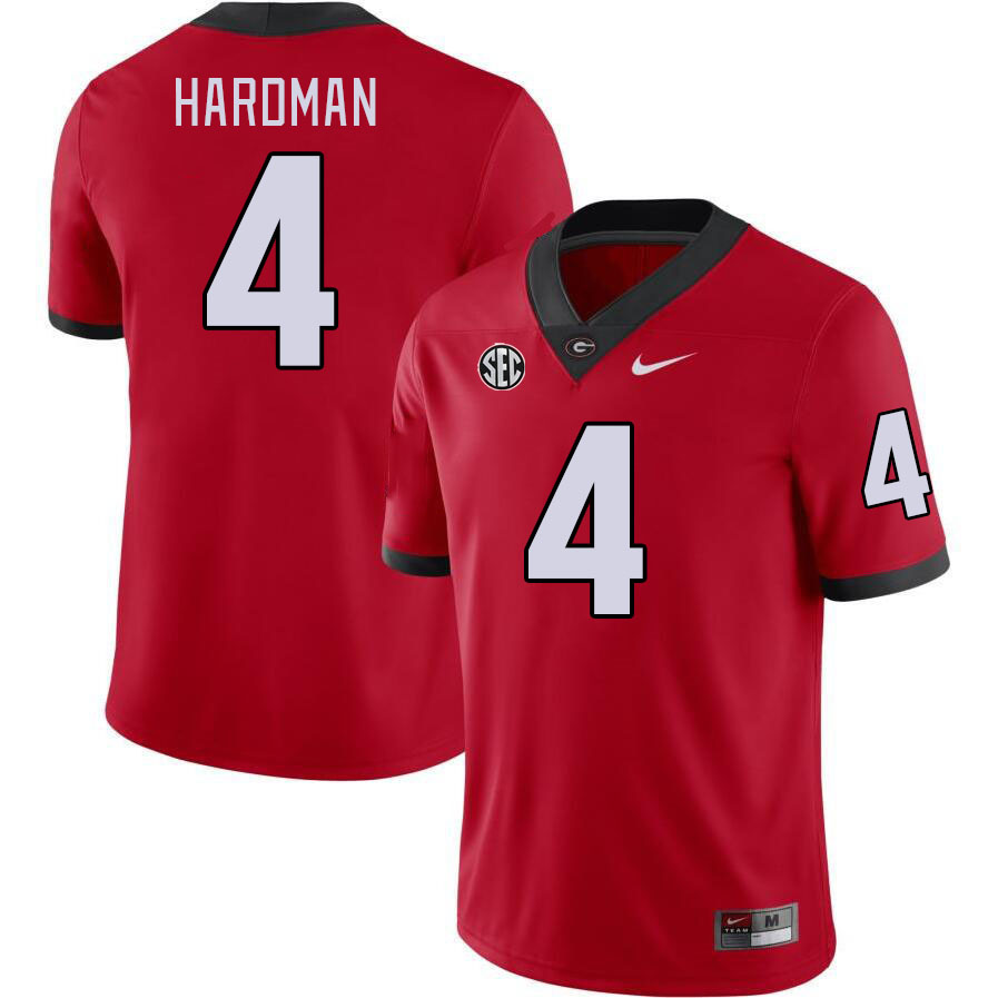 #4 Mecole Hardman Georgia Bulldogs Jerseys Football Stitched-Retro Red